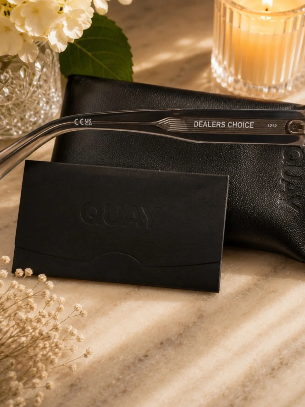 QUAY Australia Dealers Choice Smoke Square Sunglasses w/ Case